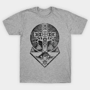 Tree of life  -Yggdrasil  and Celtic Cross T-Shirt